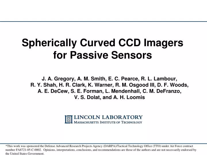 spherically curved ccd imagers for passive sensors