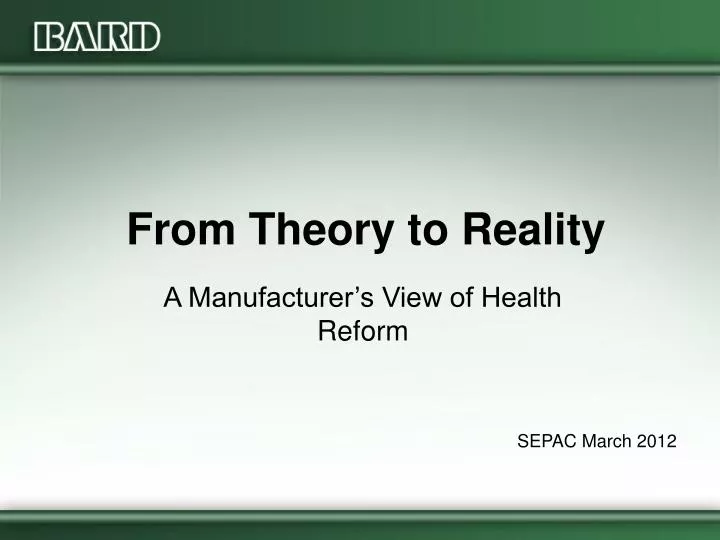 from theory to reality