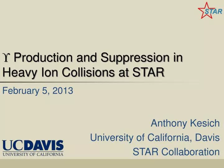 production and suppression in heavy ion collisions at star