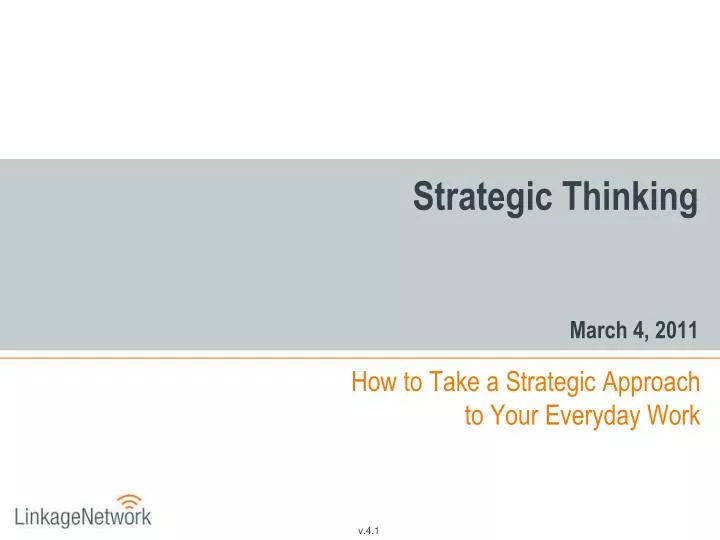 strategic thinking march 4 2011