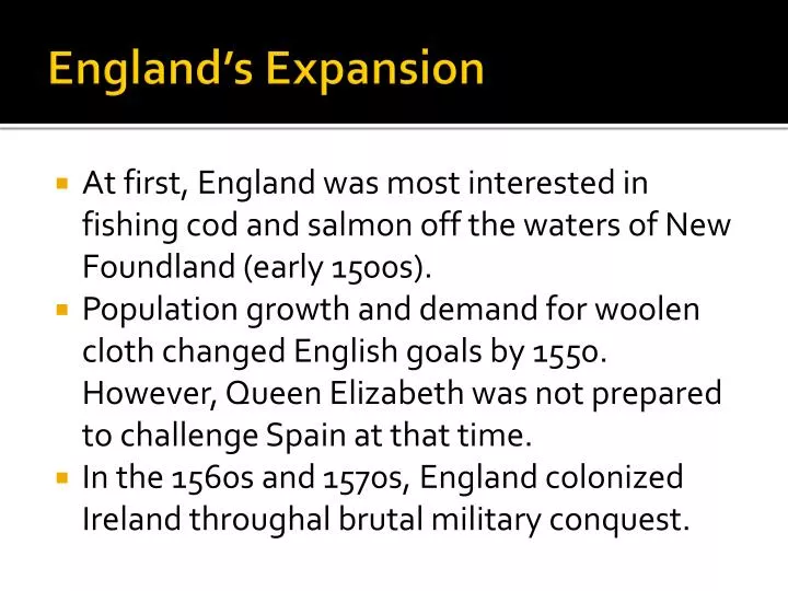 england s expansion