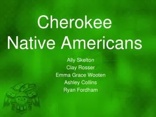 Cherokee Native Americans