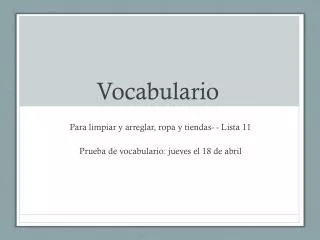 vocabulario