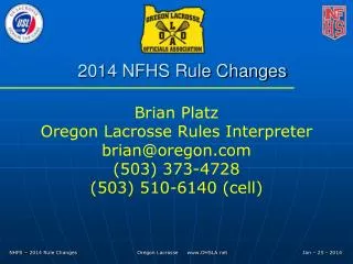 2014 NFHS Rule Changes