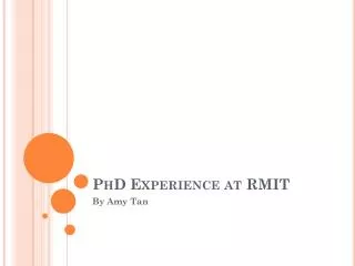 PhD Experience at RMIT