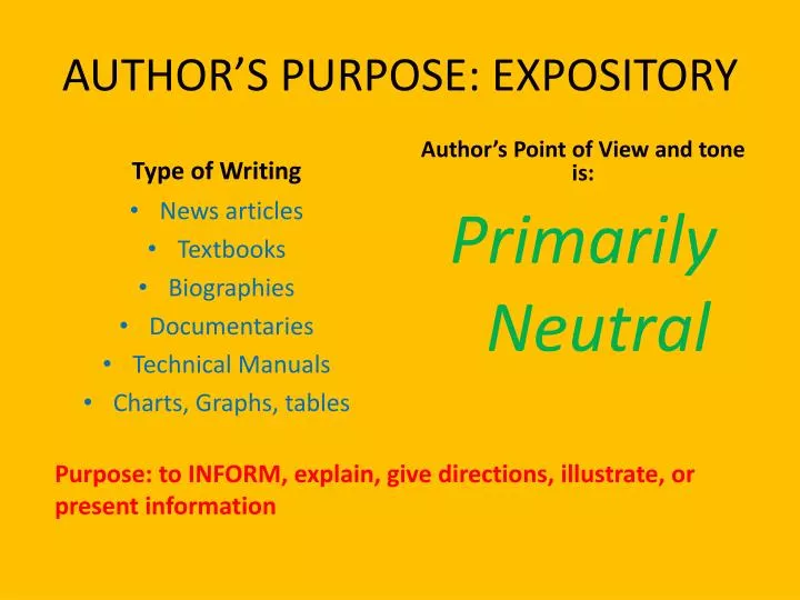 author s purpose expository