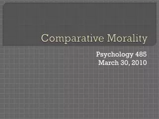 Comparative Morality