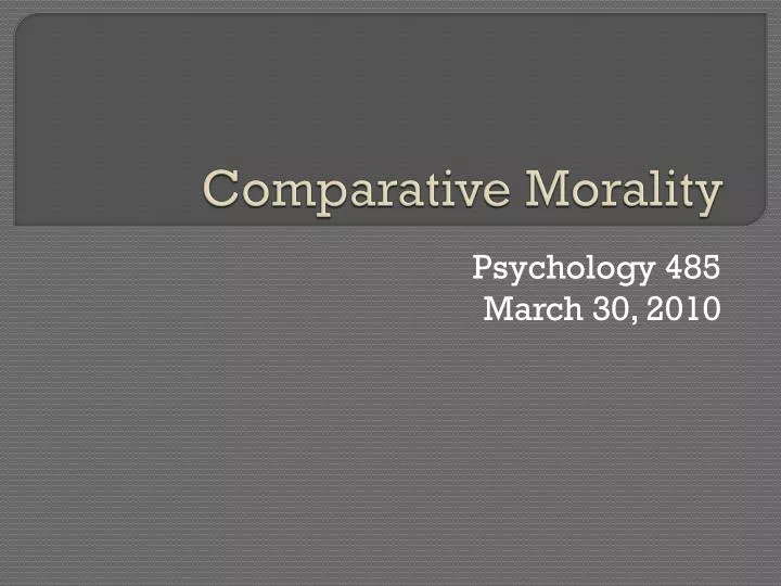comparative morality