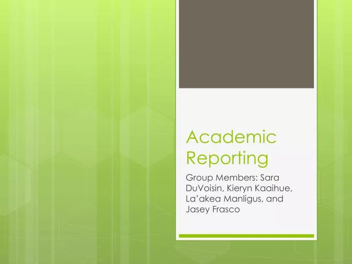 academic reporting