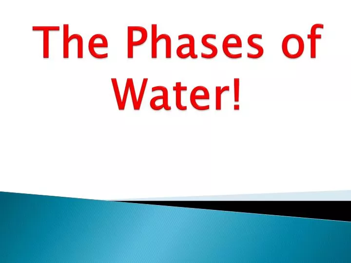the phases of water