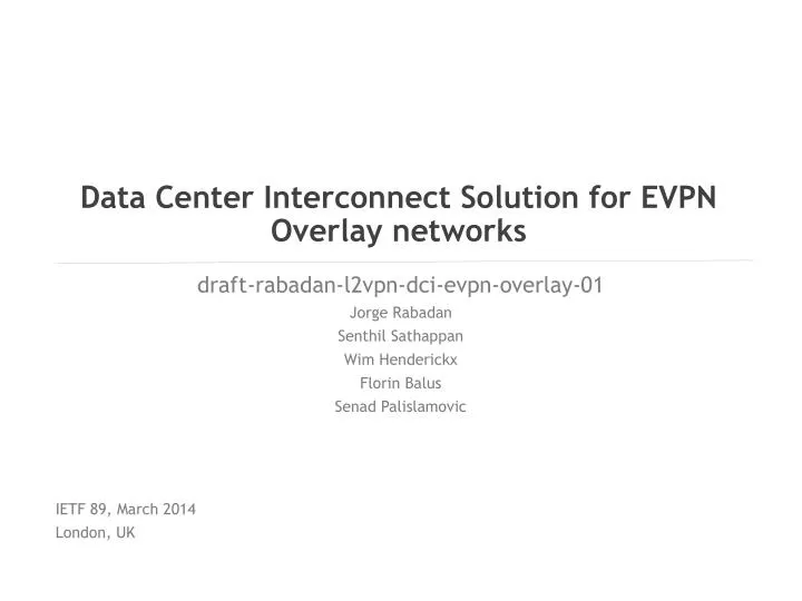 data center interconnect solution for evpn overlay networks