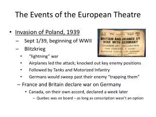 The Events of the European Theatre
