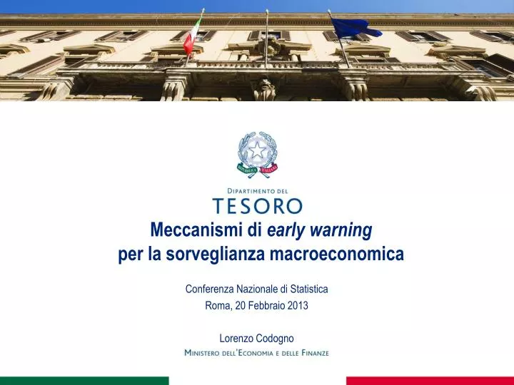 meccanismi di early warning per la sorveglianza macroeconomica