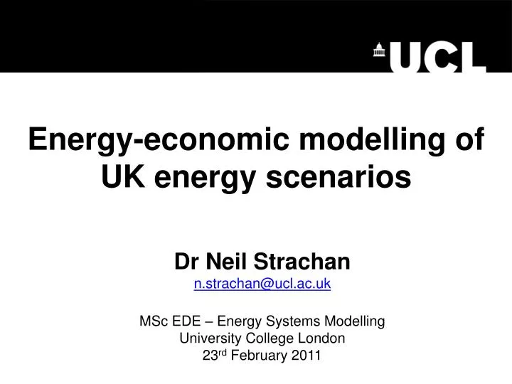 energy economic modelling of uk energy scenarios