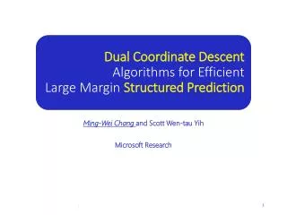 Dual Coordinate Descent Algorithms for Efficient Large Margin Structured Prediction