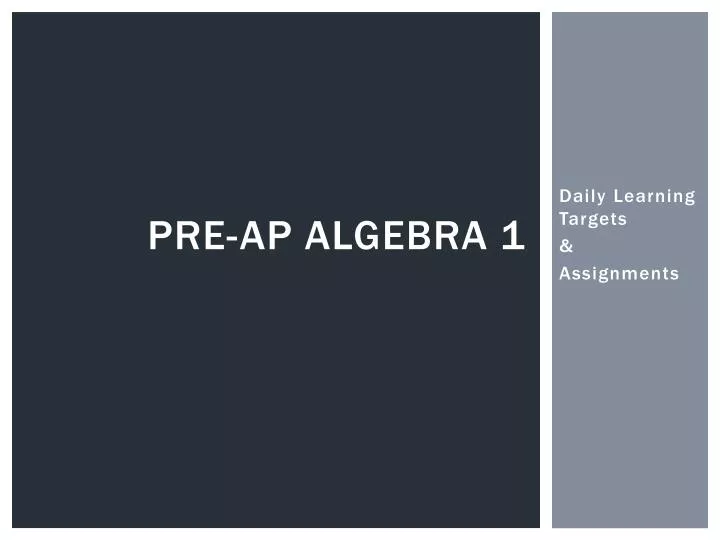 pre ap algebra 1