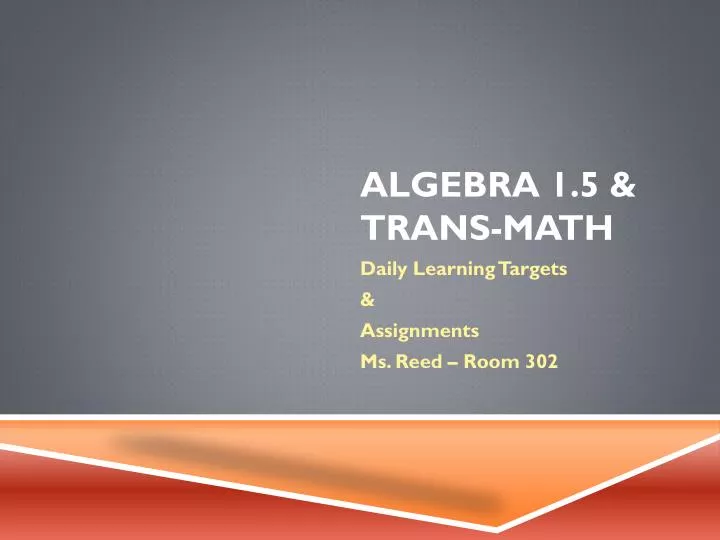 algebra 1 5 trans math