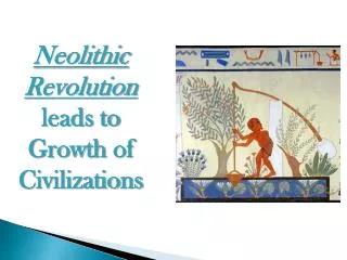 Neolithic Revolution leads to Growth of Civilizations