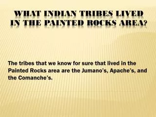 What Indian Tribes Lived in the Painted Rocks area?