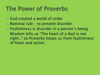 The Power of Proverbs