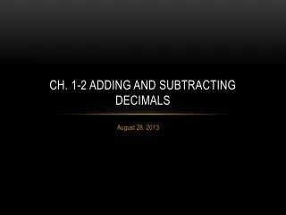 ch 1 2 adding and subtracting decimals