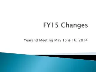 FY15 Changes