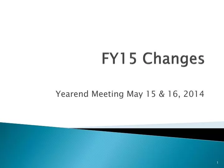 fy15 changes