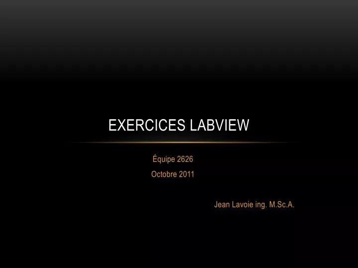 exercices labview