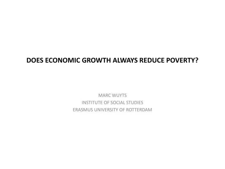 does economic growth always reduce poverty