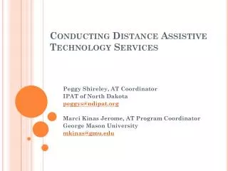 Conducting Distance Assistive Technology Services