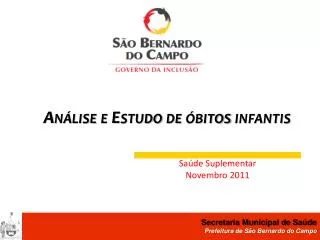 an lise e estudo de bitos infantis