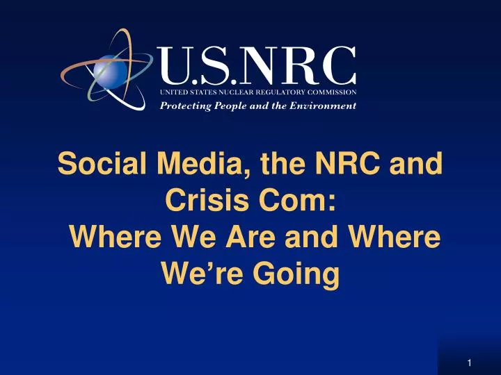 social media the nrc and crisis com where we are and where we re going
