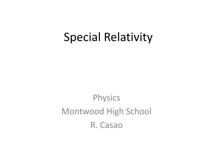 special relativity