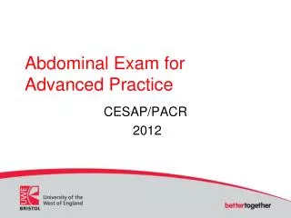 Abdominal Exam for Advanced Practice