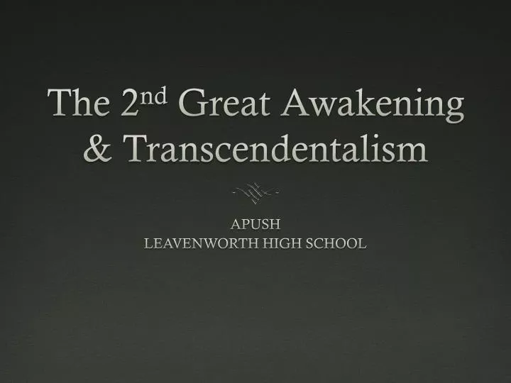 the 2 nd great awakening transcendentalism