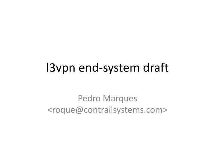l3vpn end system draft