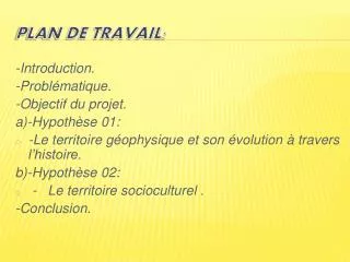plan de travail