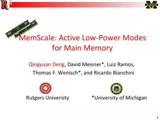 MemScale: Active Low-Power Modes for Main Memory