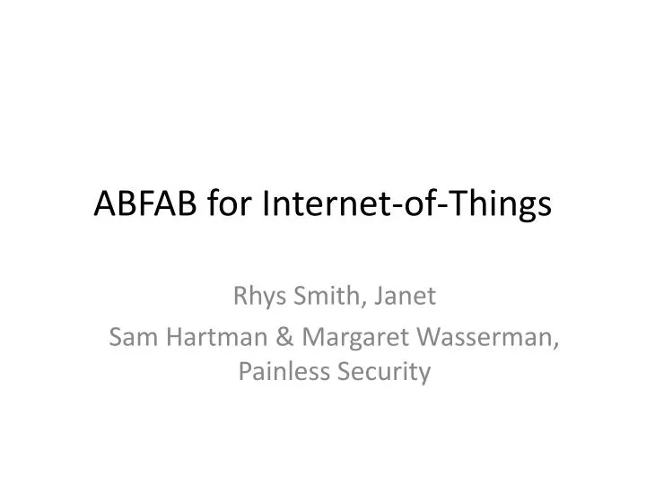 abfab for internet of things