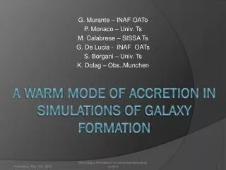 A warm mode of accretion in simulations of galaxy formation