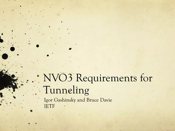 nvo3 requirements for tunneling