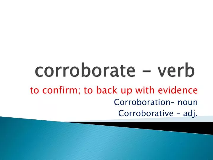 corroborate verb