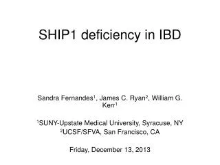 SHIP1 deficiency in IBD