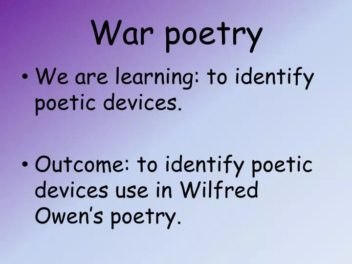 war poetry
