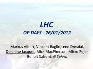 LHC OP DAYS - 26/01/2012
