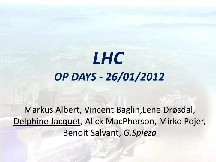 lhc op days 26 01 2012