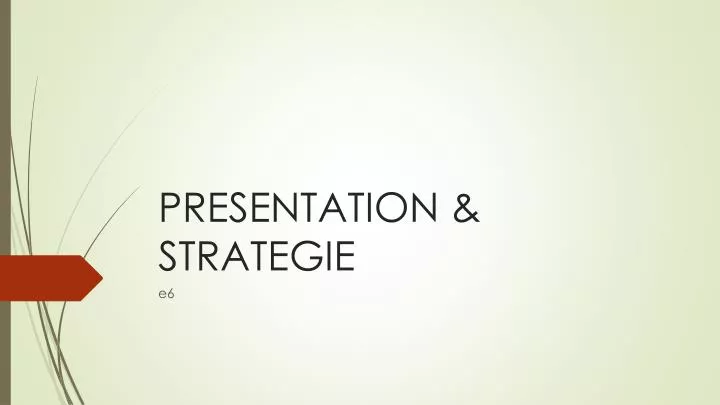 presentation strategie