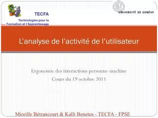 l analyse de l activit de l utilisateur