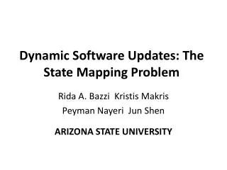 Dynamic Software Updates: The State Mapping Problem