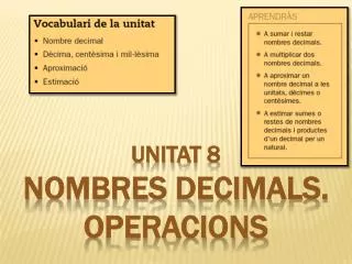 unitat 8 nombres decimals operacions